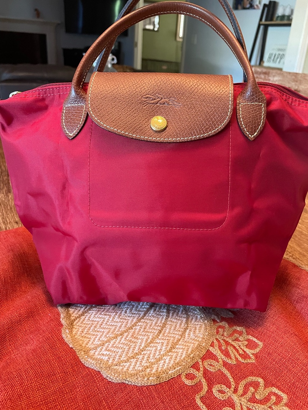 Longchamp Red Le Pliage Handbag